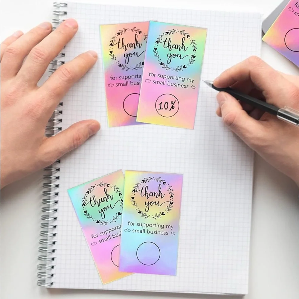 (10)Scratch Off Discount Thank You Cards